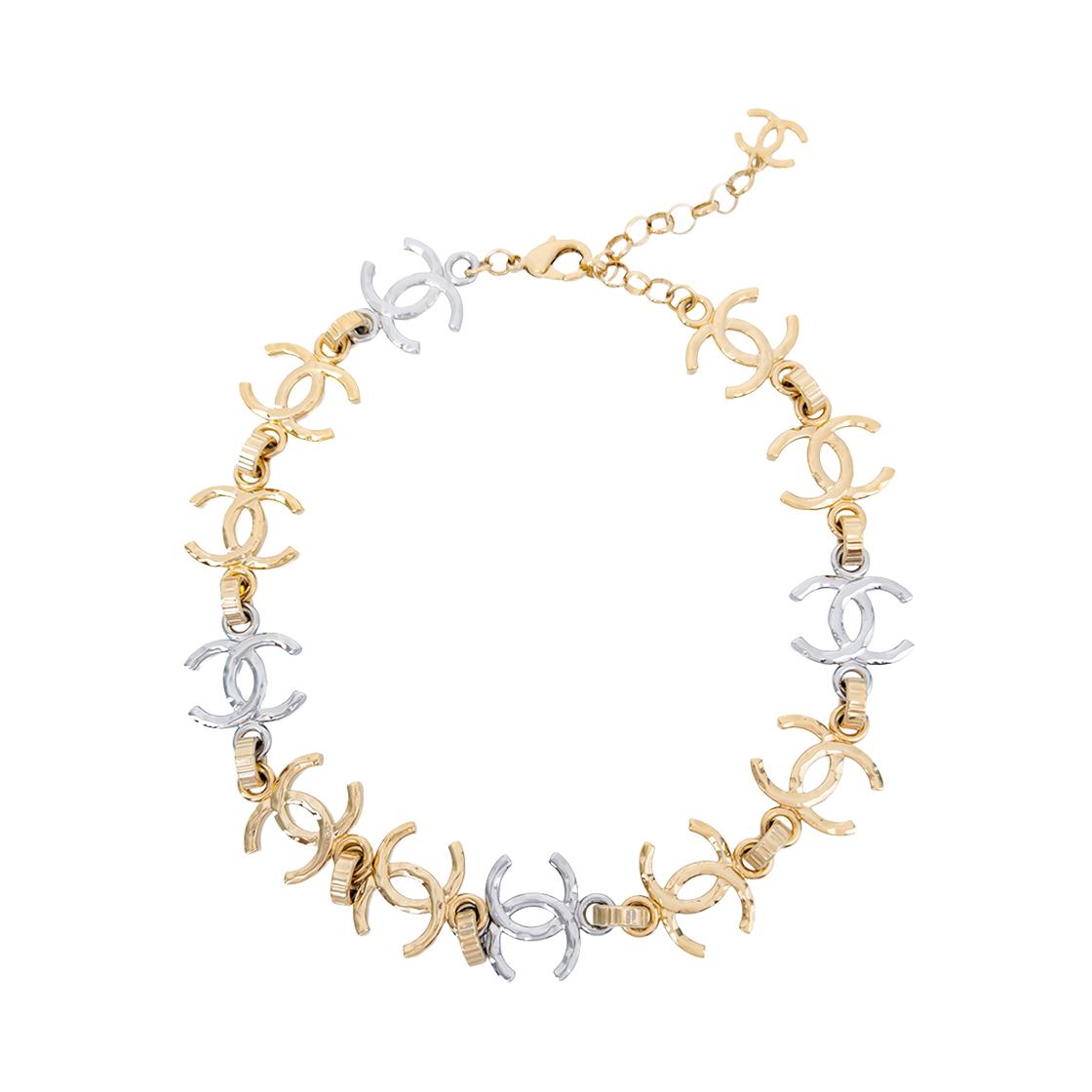 ITQLRGNMAFDU Chanel 26P CC Logo Necklace Gold & Silver