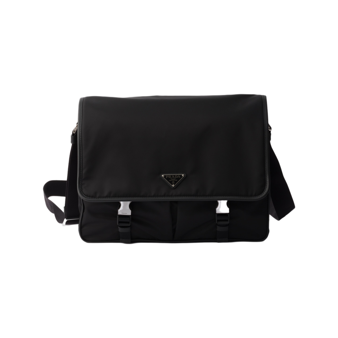 2VD086-2DMH-F0002 Prada Re-Nylon and Saffiano Leather Shoulder Bag Black