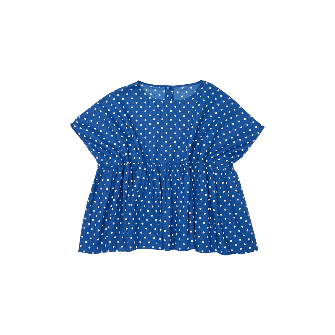 고트 도트 페플럼 탑 A type 블루((W) GORT Dot Peplum Top A Type Blue)