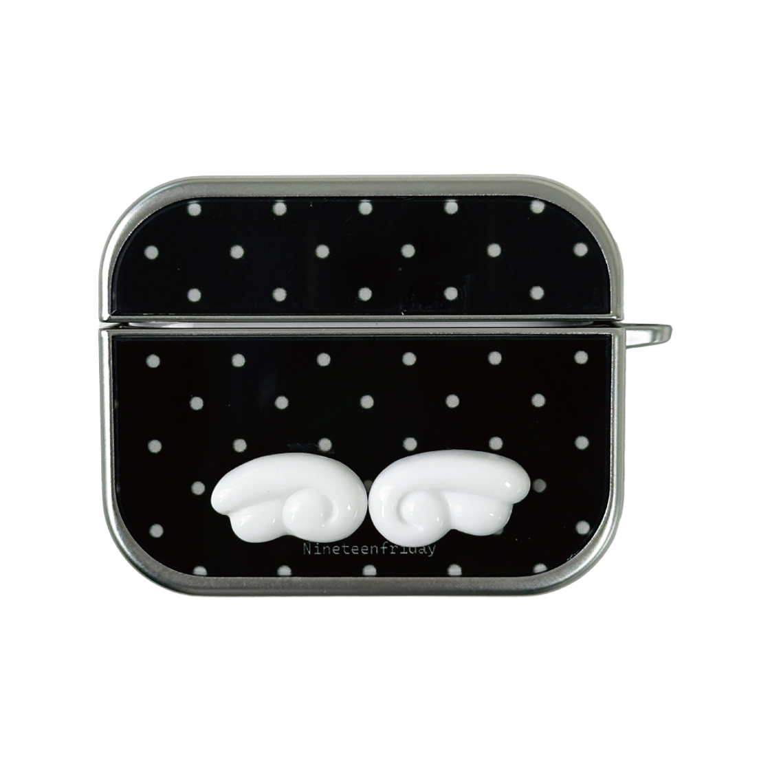 나인틴프라이데이 입체 엔젤 도트 에어팟 케이스 - 블랙(NINETEENFRIDAY 3D ANGEL DOT AIRPODS CASE - BLACK)