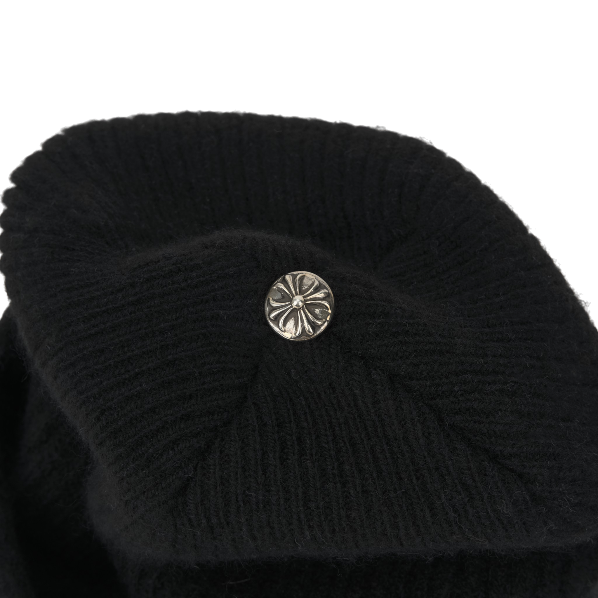 크롬하츠 빅 대디 캐시미어 비니 블랙 (크로스 탑 버튼 버전)(Chrome Hearts Big Daddy Cashmere Beanie Black (Cross Top Button Ver.)) - 4