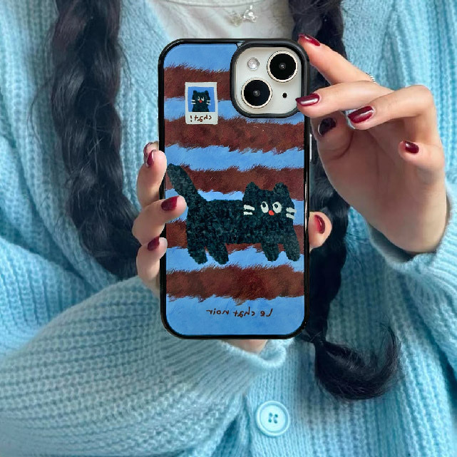 NINETEENFRIDAY Fur Cat Magsafe Epoxy Case - BLUE 착용 스타일
