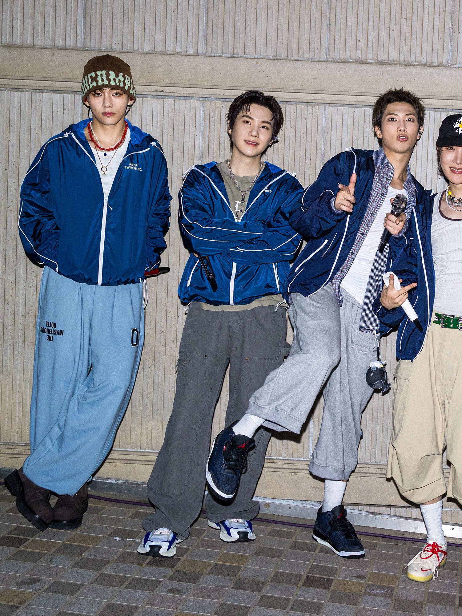 Undermycar Army Canvas Carpenter Pants Midnight Teal, Undermycar Army Canvas Carpenter Pants Khaki Gray 착용 스타일 - 1