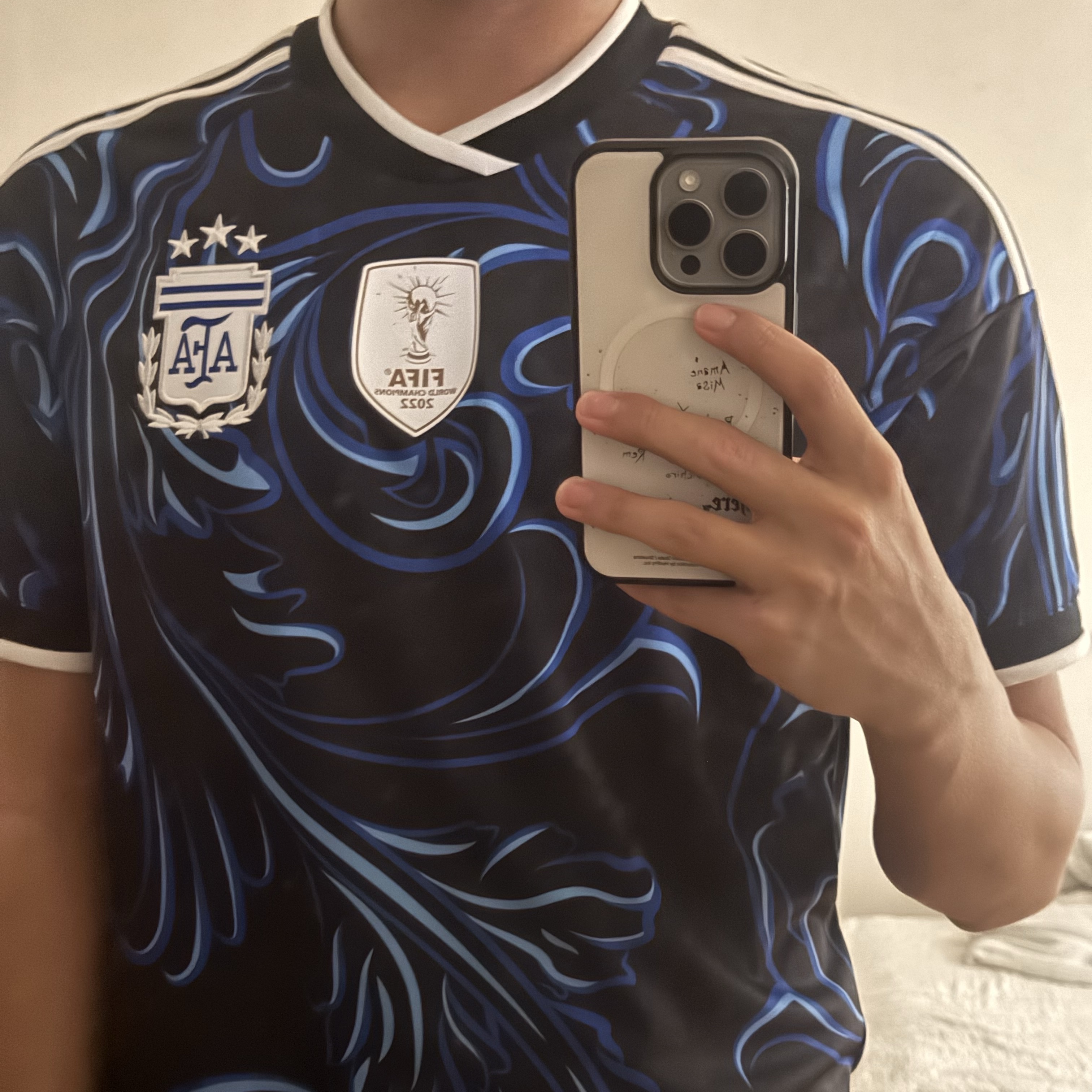 Adidas Argentina 2026 Away Jersey Black Lucid Blue - KR Sizing (Non Marking Ver.) 착용 스타일 - 2
