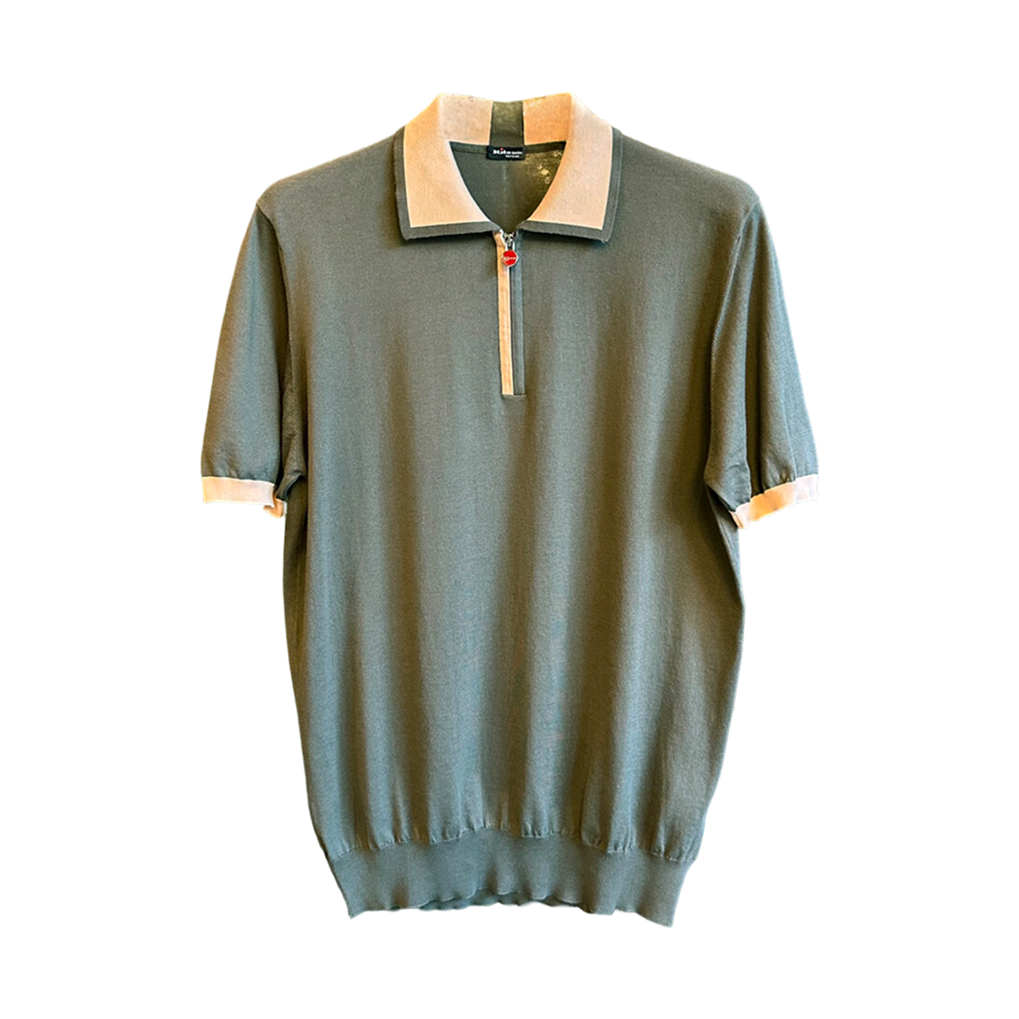 키톤 하프 집 투톤 폴로 셔츠 그레이(Kiton Half Zip Two-Tone Polo Shirt Gray)