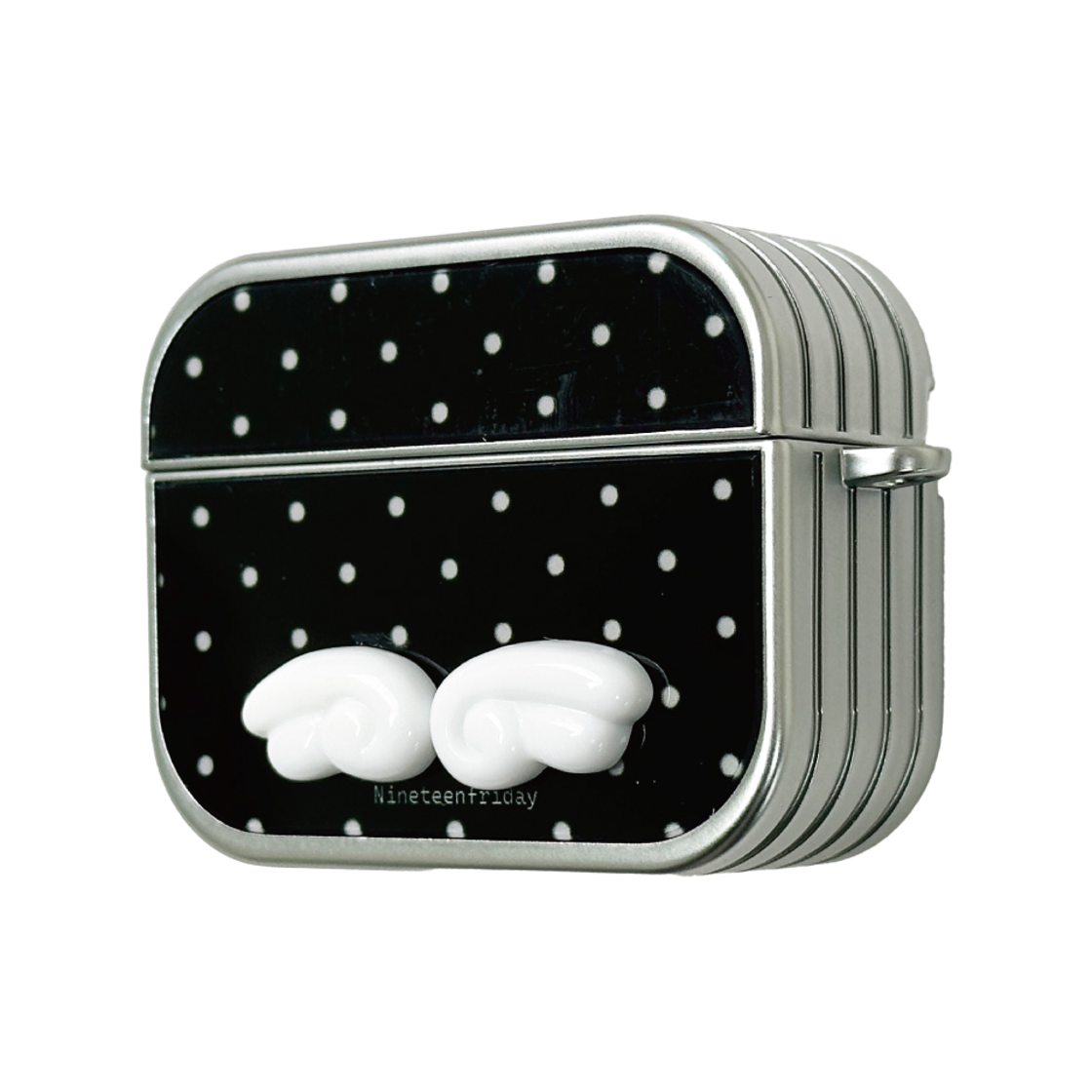 나인틴프라이데이 입체 엔젤 도트 에어팟 케이스 - 블랙(NINETEENFRIDAY 3D ANGEL DOT AIRPODS CASE - BLACK) - 3