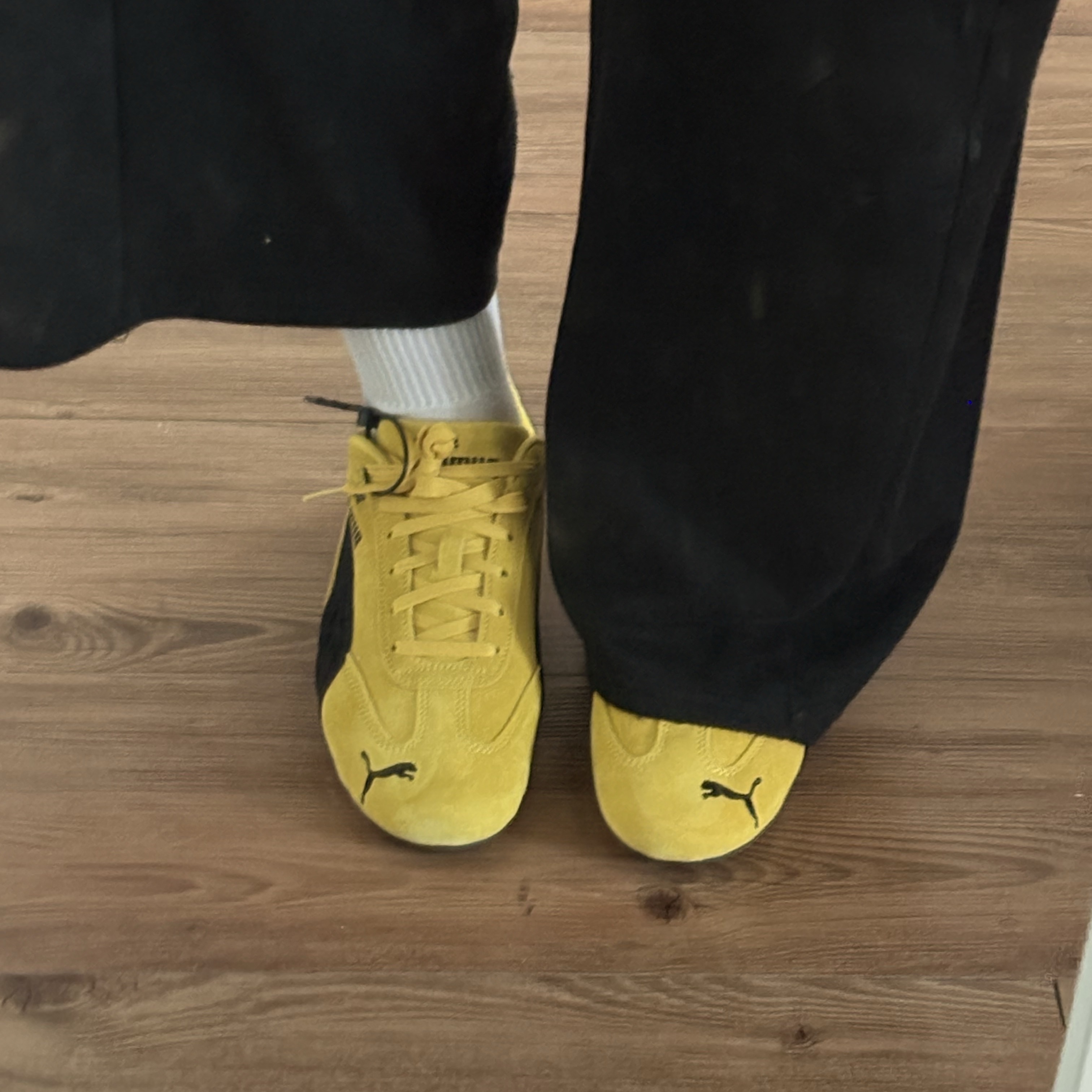 Puma Speedcat OG Pele Yellow Puma Black 착용 스타일