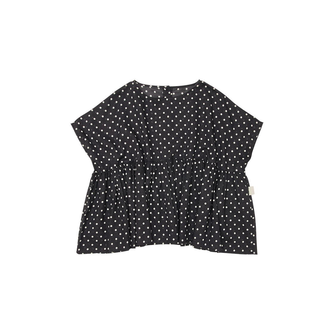 고트 도트 페플럼 탑 A type 블랙((W) GORT Dot Peplum Top A Type Black)