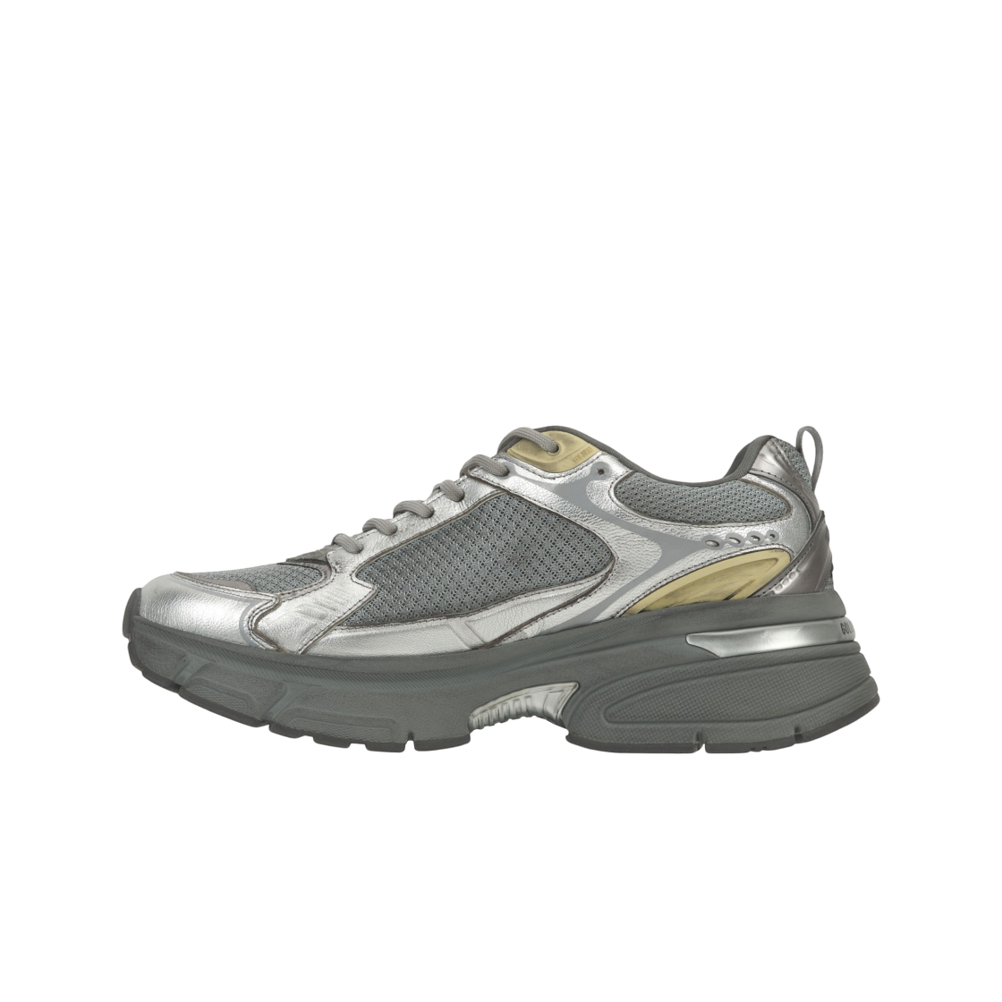 골든구스 라이트스타 그레이 실버 메탈릭 레더 힐 탭 스니커즈(Golden Goose Lightstar Grey Silver Metallic Leather Heel Tab Sneakers) - 3
