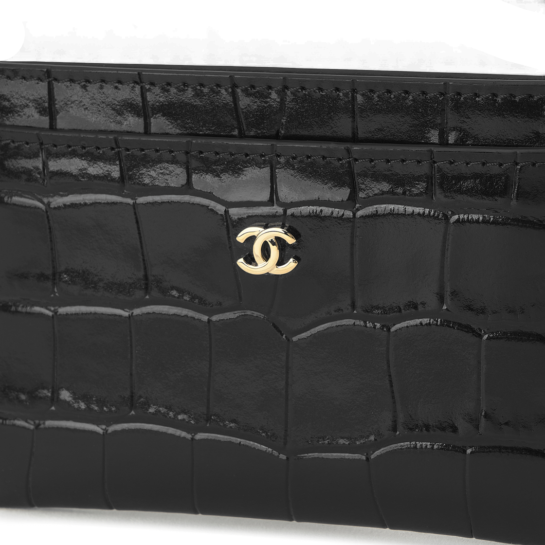 샤넬 카드 홀더 크로커다일 엠보스드 카프스킨 & 골드 메탈 블랙(Chanel Card Holder Crocodile Embossed Calfskin & Gold Black) - 3