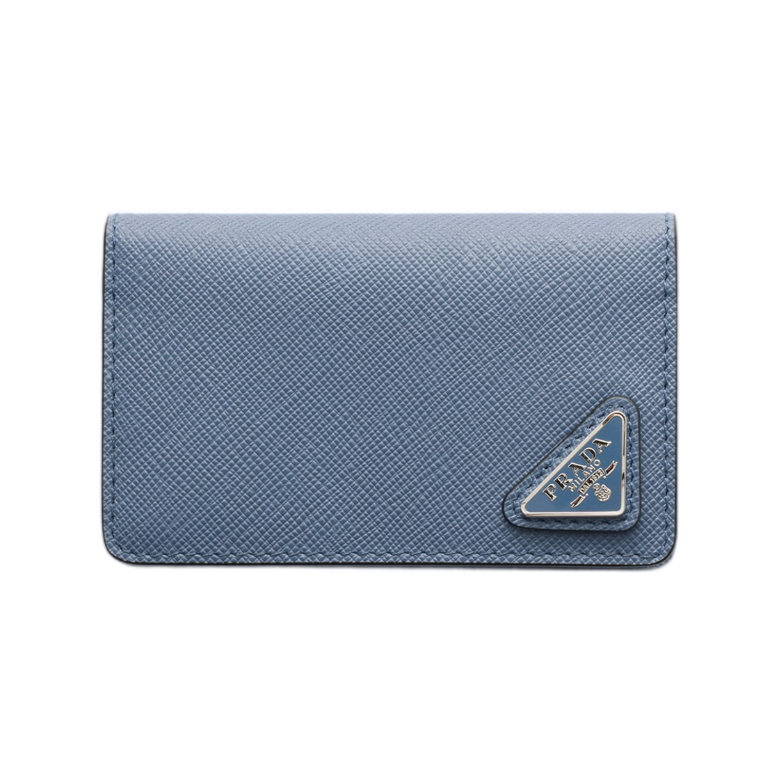 2MC105-QHH-F0D57 Prada Saffiano Leather Card Holder Aviation Blue
