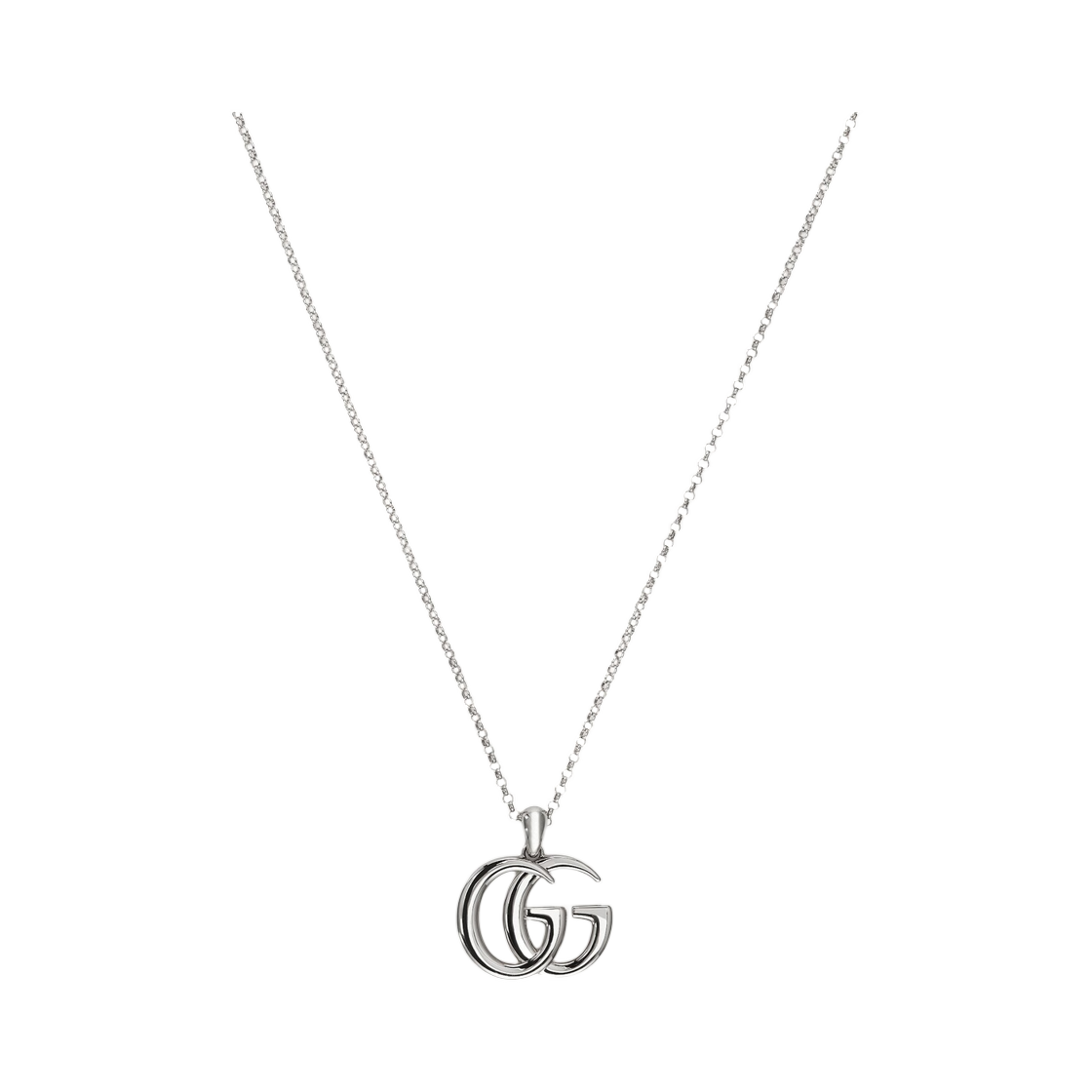 874401-I4601-0926 (W) Gucci GG Marmont Pendant Necklace Palladium