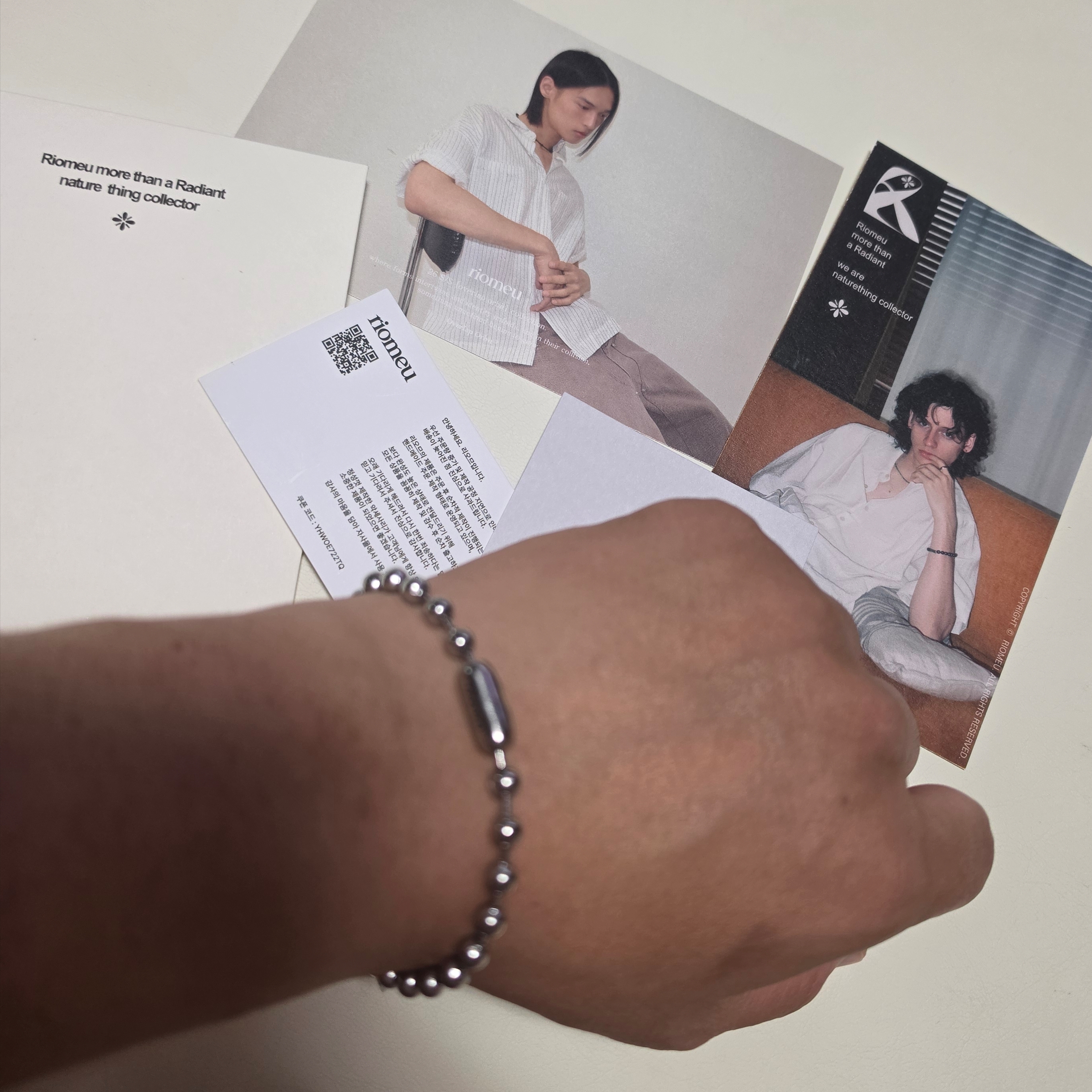Riomeu Round ball chain bracelet 5.0mm 착용 스타일 - 2