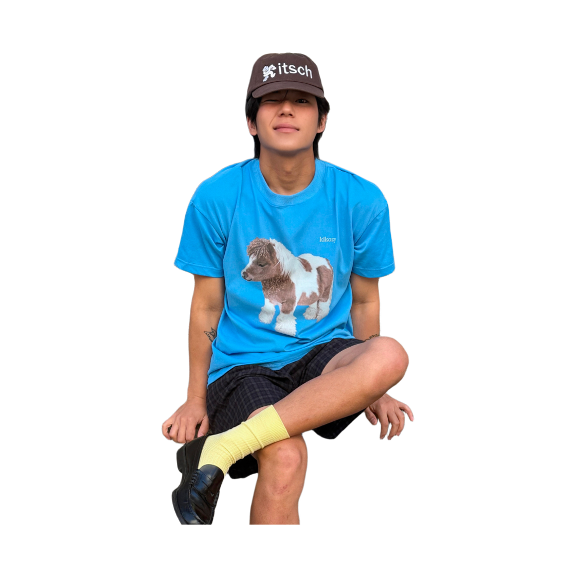 키코지 포니 프린팅 티셔츠 스카이블루(kikozy Pony Printing T-shirt Sky blue) - 4