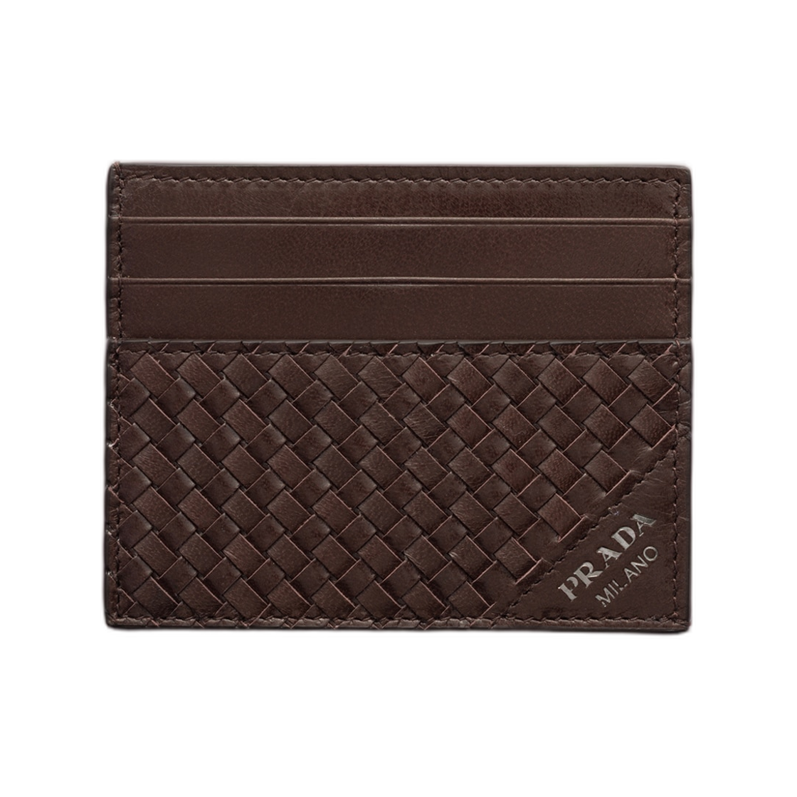 2MC223-2BE1-F0038 Prada Leather Card Holder Sienna