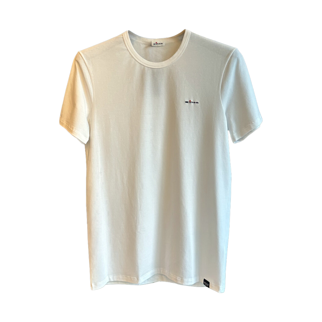 키톤 라운드넥 로고 숏슬리브 티셔츠 화이트(Kiton Roundneck Logo Short Sleeve T-Shirt White)