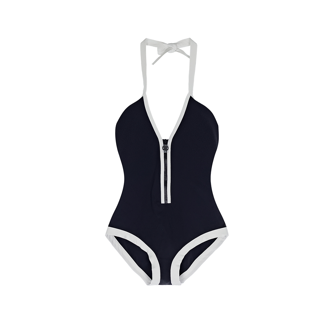 샤넬 26M 코코비치 스윔수트 36 다크네이비/화이트(Chanel 26M Coco Beach Swimsuit Dark Navy & White)