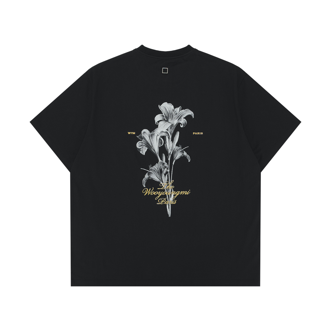 우영미 플라워 백로고 티셔츠 블랙 - 26SS(Wooyoungmi Flower Back Logo T-Shirt Black - 26SS) - 1