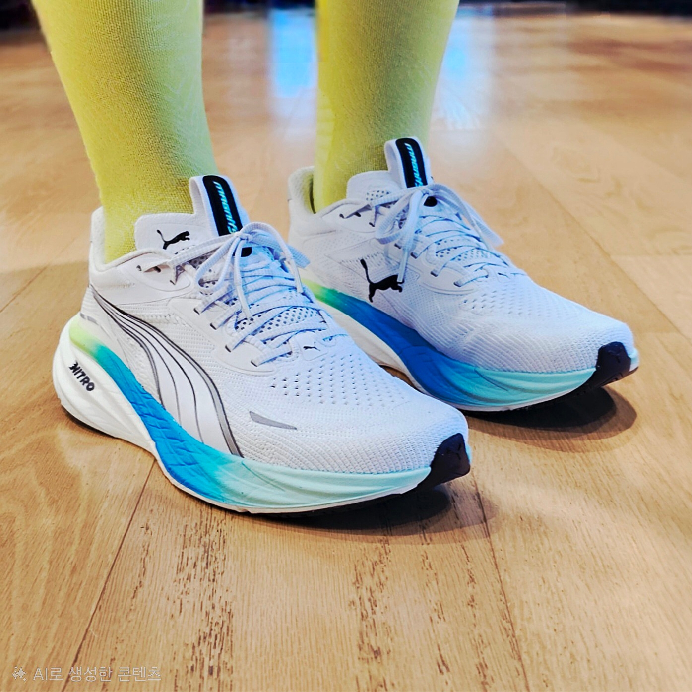 Puma Magnify Nitro 3 White Mint Melt 착용 스타일