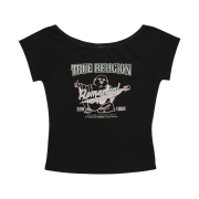 True Religion No Religion One Shoulder Top Black
