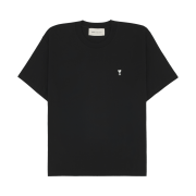AMI Black Cotton Ami De Coeur T-Shirt Black White Cream