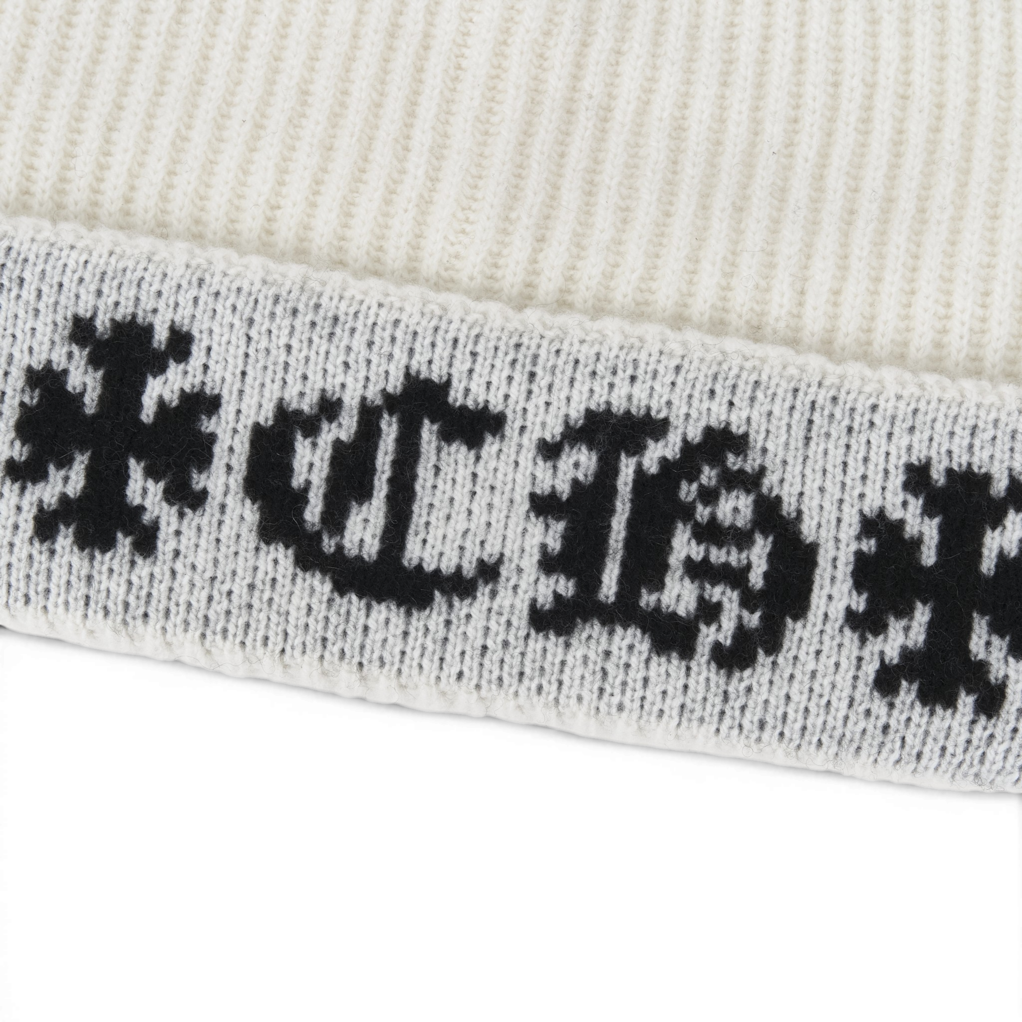 크롬하츠 빅 대디 캐시미어 비니 화이트 (크로스 탑 버튼 버전)(Chrome Hearts Big Daddy Cashmere Beanie White (Cross Top Button Ver.)) - 3