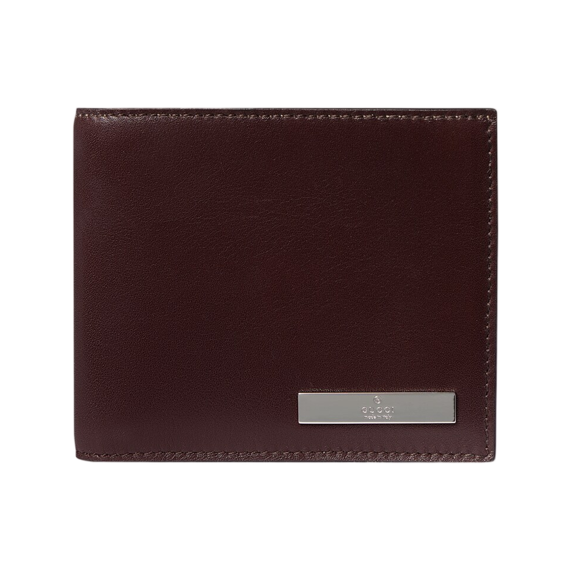 875588-AAGTN-8550 Gucci Metal Tag Bi-Fold Wallet Brown