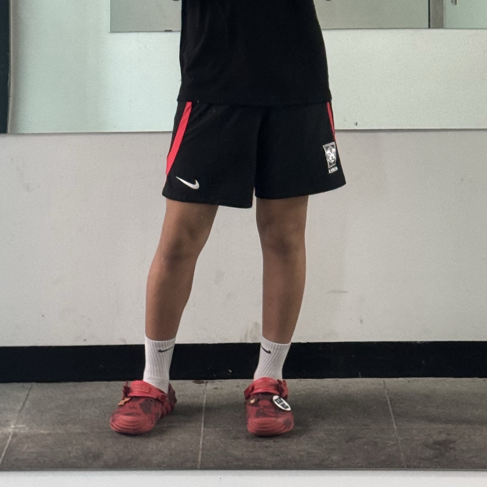 Nike Korea Strike Elite Dri-Fit Knit Soccer Drill Top Black - Asia, Nike Korea Strike Elite Dri-Fit ADV Knit Soccer Shorts Black - Asia 착용 스타일 - 3
