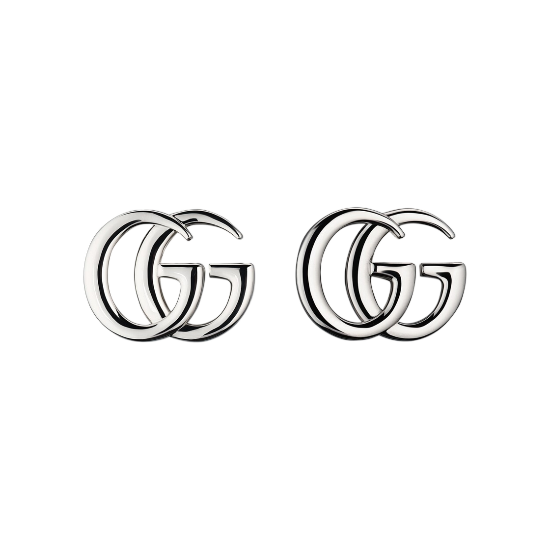 864808-I4601-0926 (W) Gucci GG Marmont Stud Earrings Palladium
