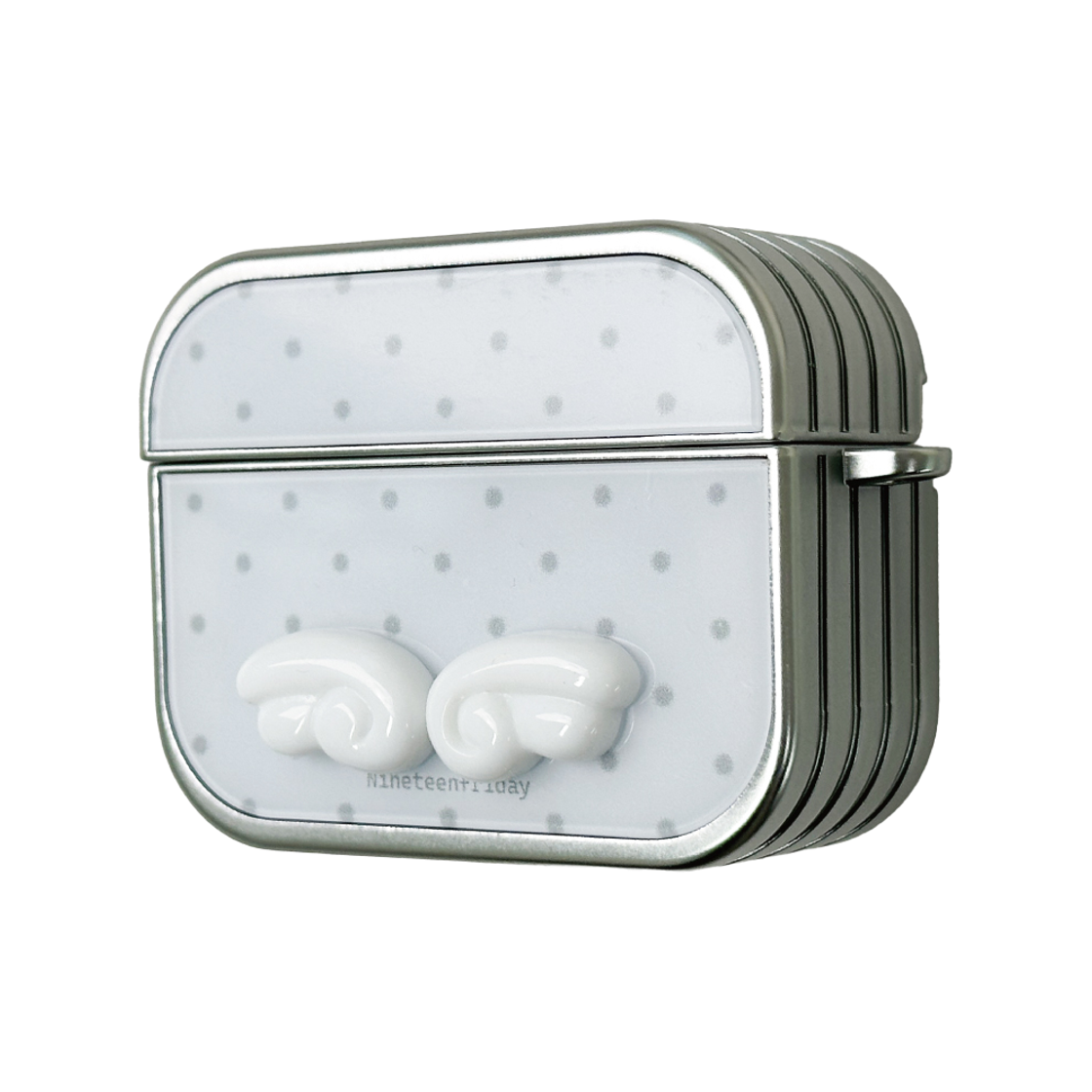 나인틴프라이데이 입체 엔젤 도트 에어팟 케이스 - 화이트(NINETEENFRIDAY 3D ANGEL DOT AIRPODS CASE - WHITE) - 3