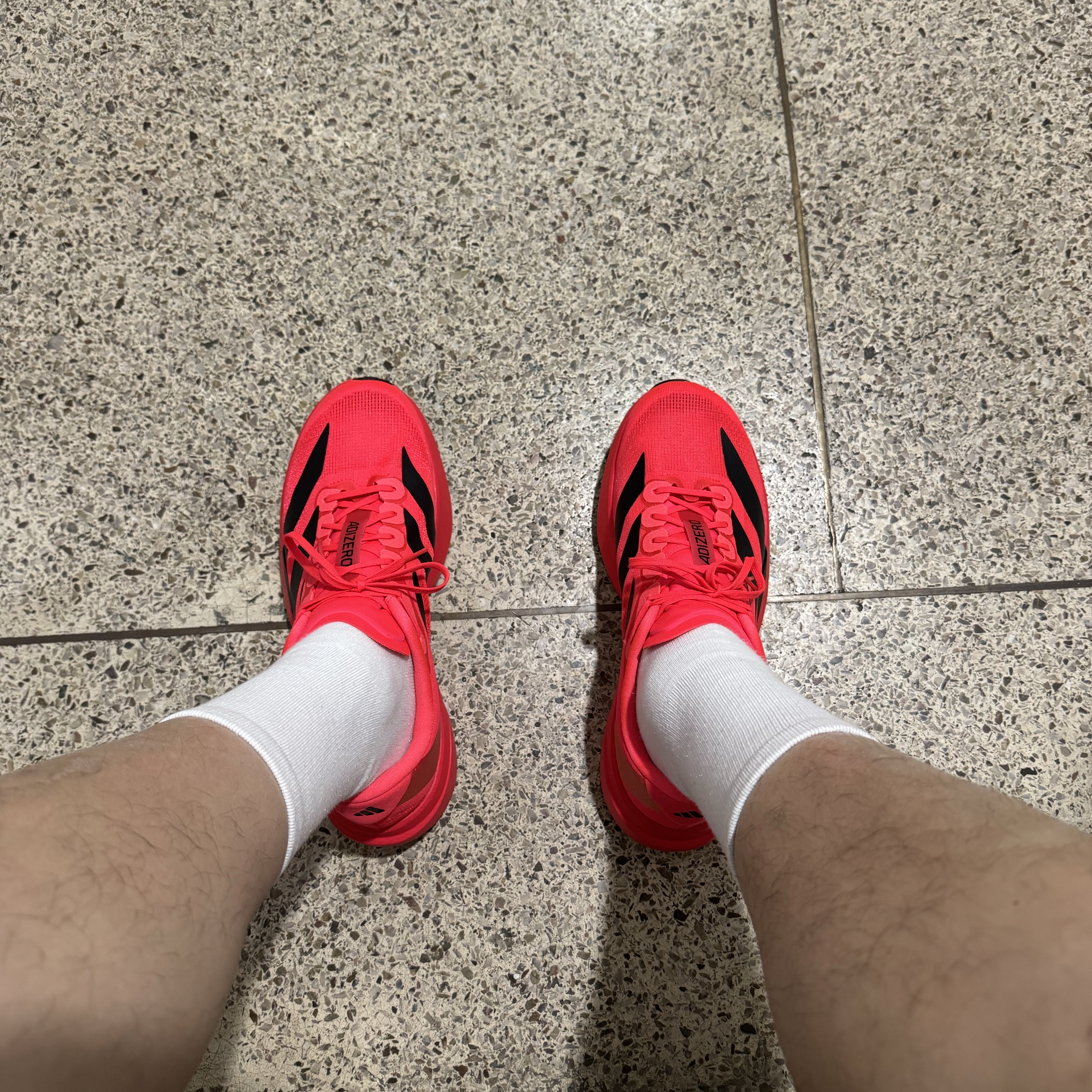 Adidas Adizero Evo SL Lucid Red Core Black 착용 스타일 - 2