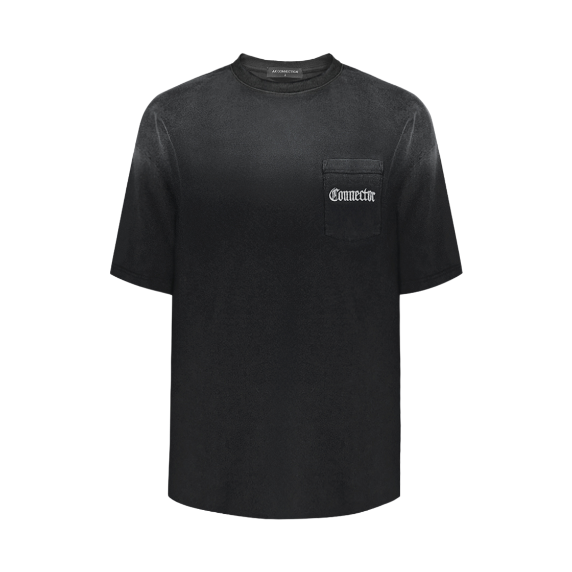 에이엑스커넥션 디스트로이드 커넥터 엠브로이더드 오버핏 티셔츠 워시드 블랙(AX CONNECTION Destroyed Connector Embroidered Oversized T-Shirt Washed Black)