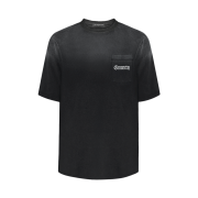 AX CONNECTION Destroyed Connector Embroidered Oversized T-Shirt Washed Black