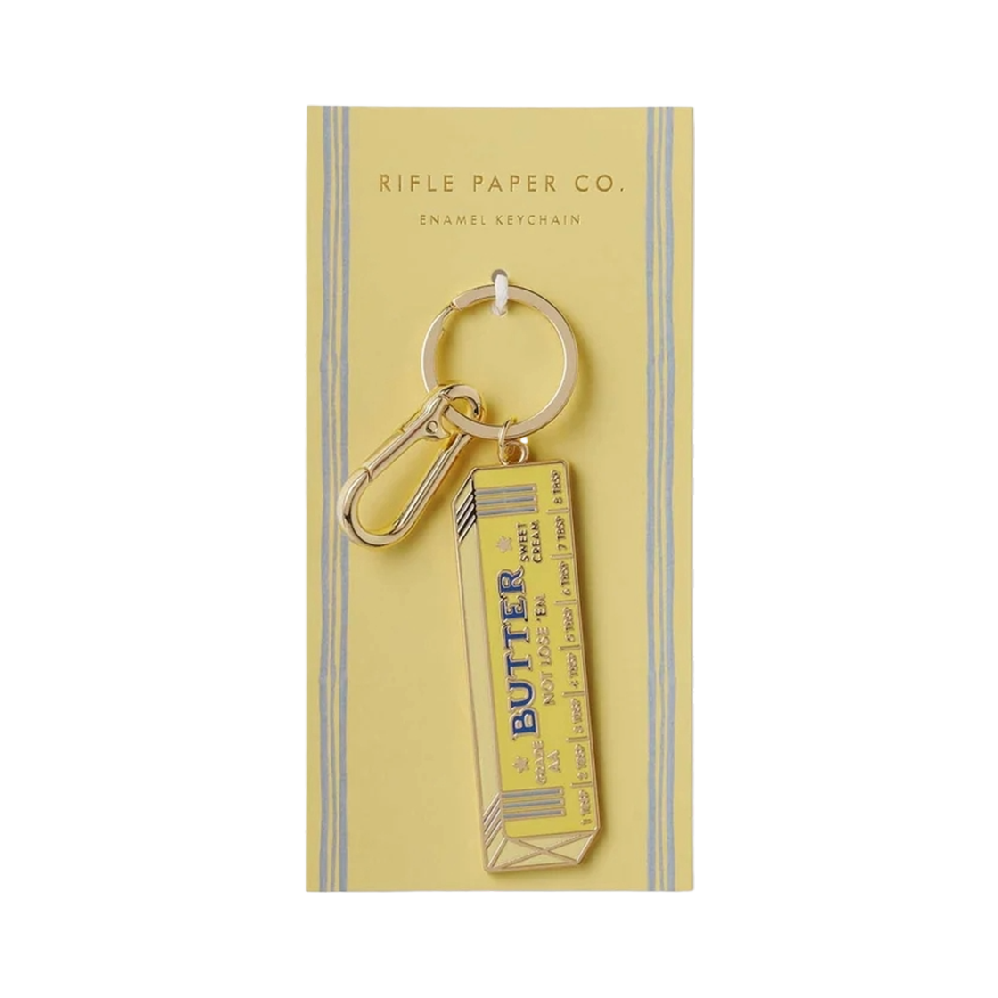 EKM016 RIFLE PAPER CO. Butter Not Lose Em Enamel Keychain