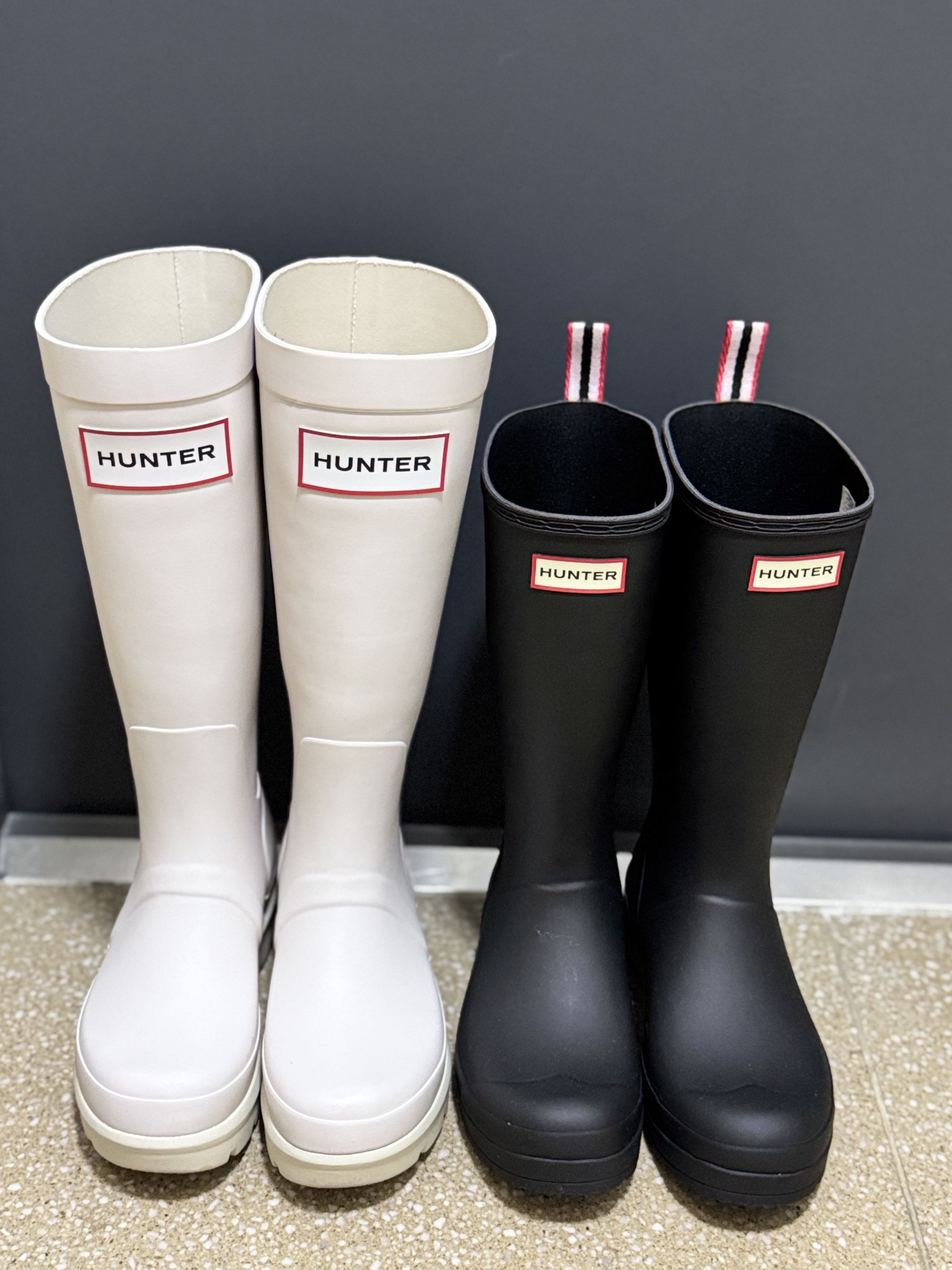 Hunter Original 2.0 Tall Boots White Willow, (W) Hunter Play Tall Wellington Rain Boots Black 착용 스타일 - 6