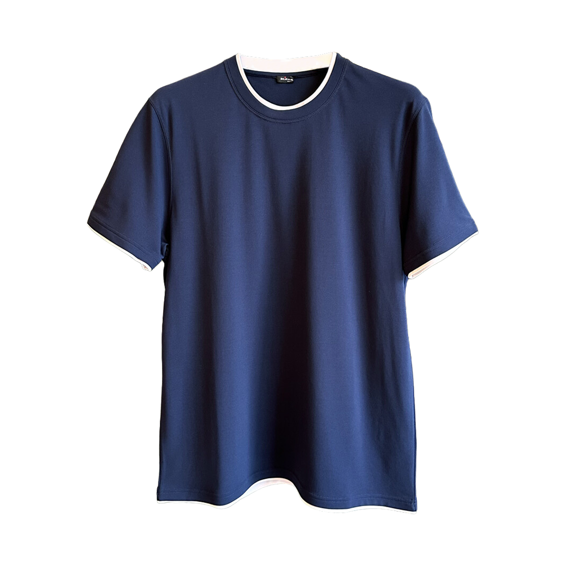 키톤 레이어드 코튼 숏슬리브 티셔츠 네이비(Kiton Layered Cotton Short Sleeve T-Shirt Navy)