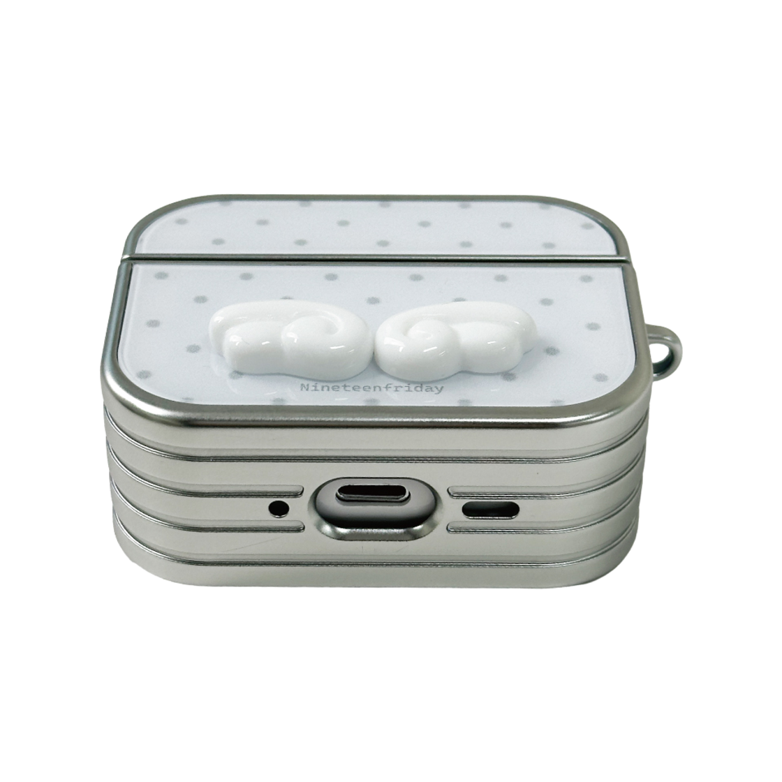나인틴프라이데이 입체 엔젤 도트 에어팟 케이스 - 화이트(NINETEENFRIDAY 3D ANGEL DOT AIRPODS CASE - WHITE) - 4