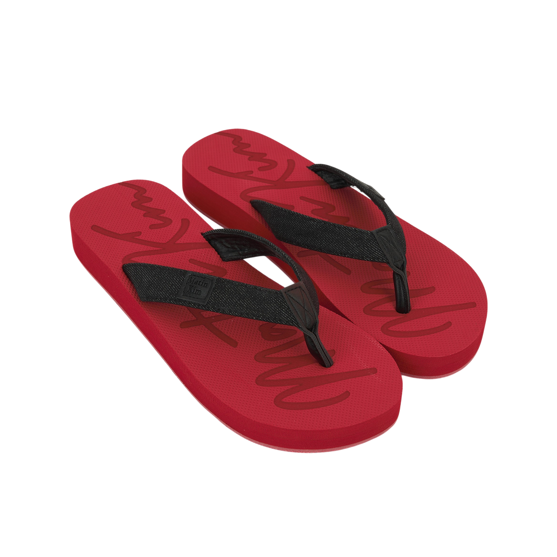 마뗑킴 마틴 데님 루프 플립 플랍 레드(Matin Kim Matin Denim Loop Flip Flop In Red) - 4