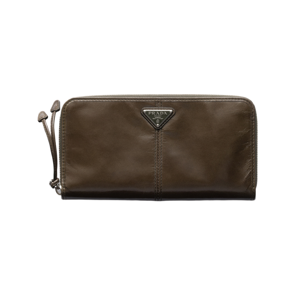 2ML059-2CX7-F0161 Prada Leather Wallet Forest Green