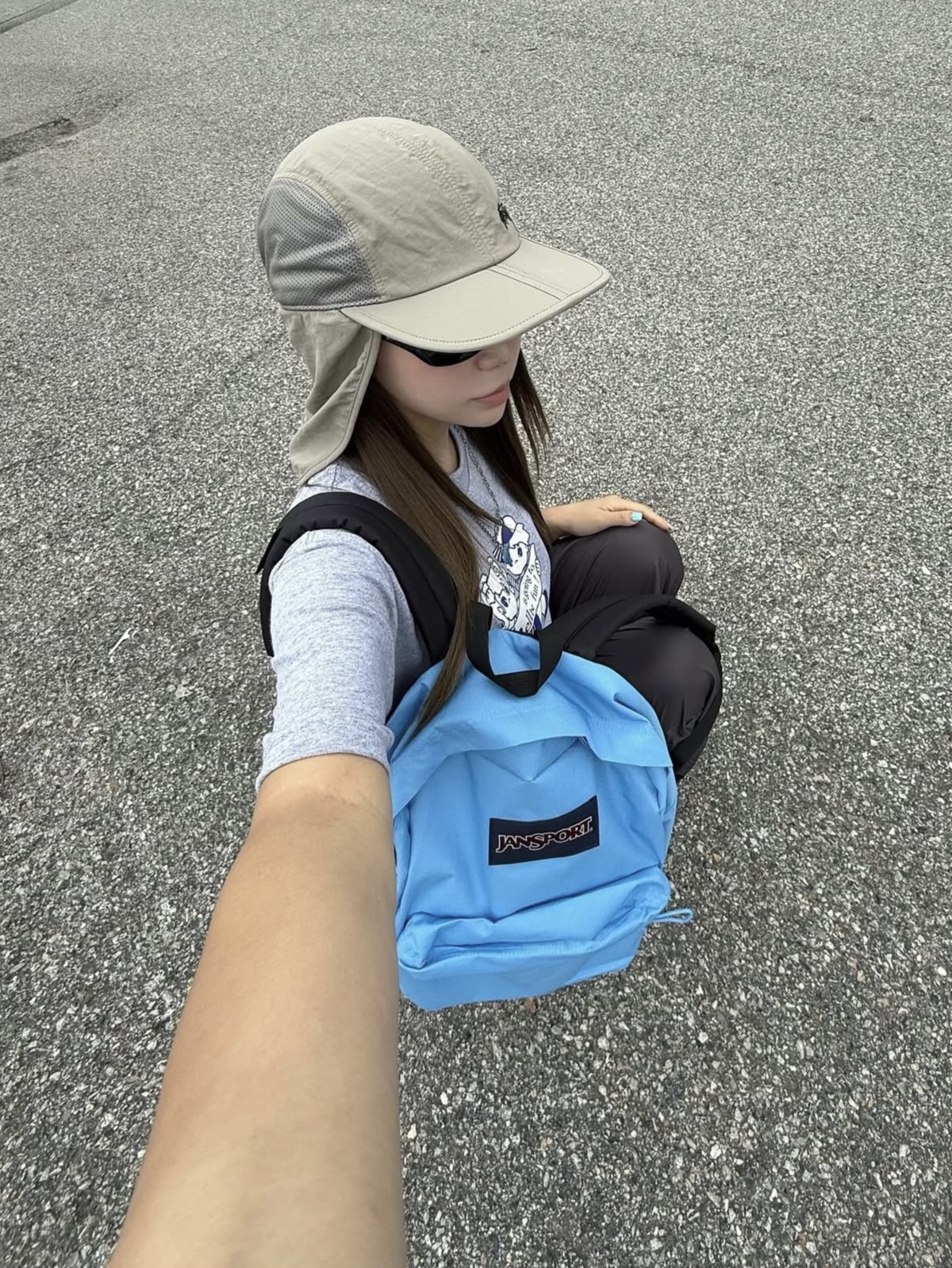 Stussy Foldable Shade Hat Sand 착용 스타일