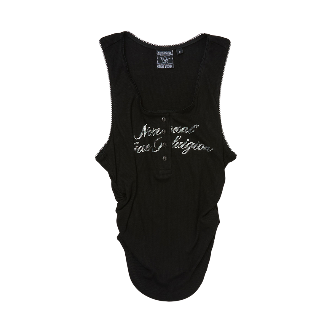 트루릴리젼 노 릴리젼 셔링 슬리브 티 블랙(True Religion No Religion Shirring Sleeveless Tee Black)