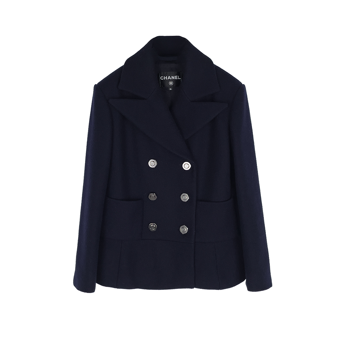 샤넬 18A 공방컬렉션 울 피코트 36 네이비(Chanel 18A Atelier Collection Wool Peacoat Navy)