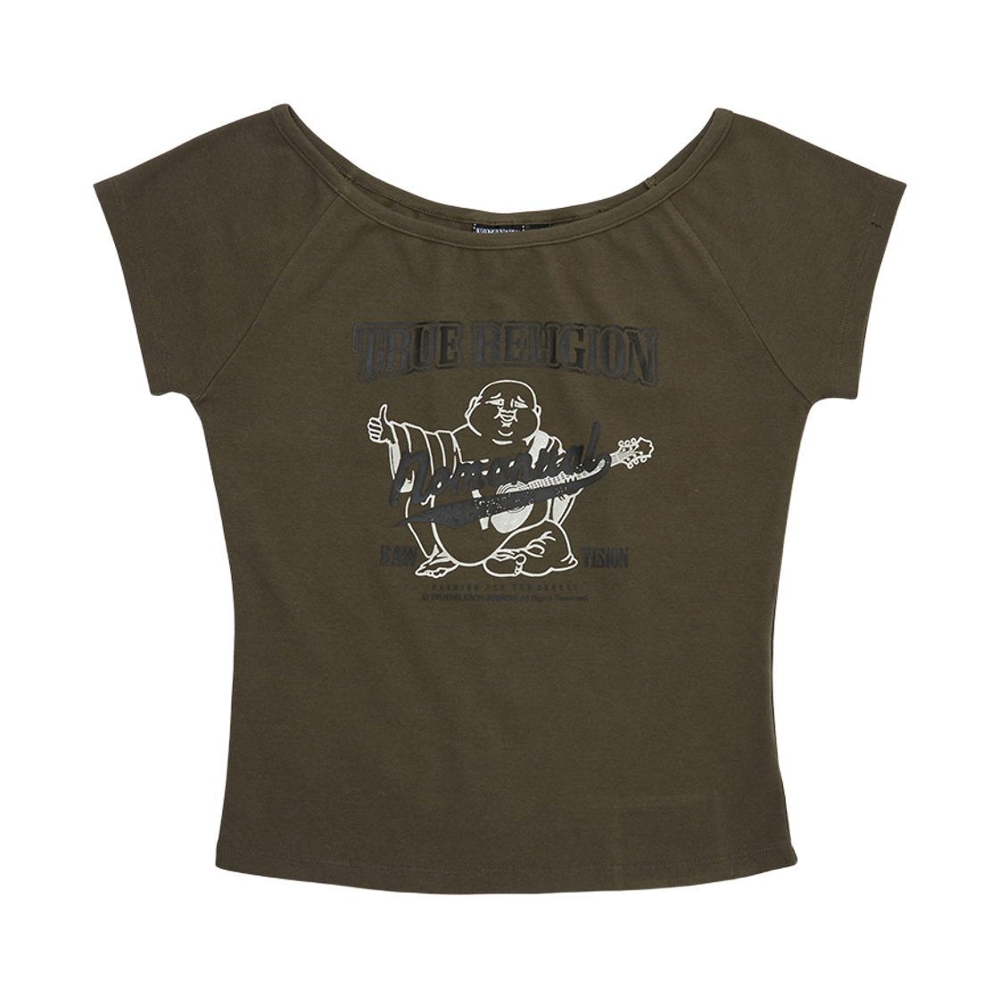 트루릴리젼 노 릴리젼 원 숄더 탑 카키(True Religion No Religion One Shoulder Top Khaki) - 1