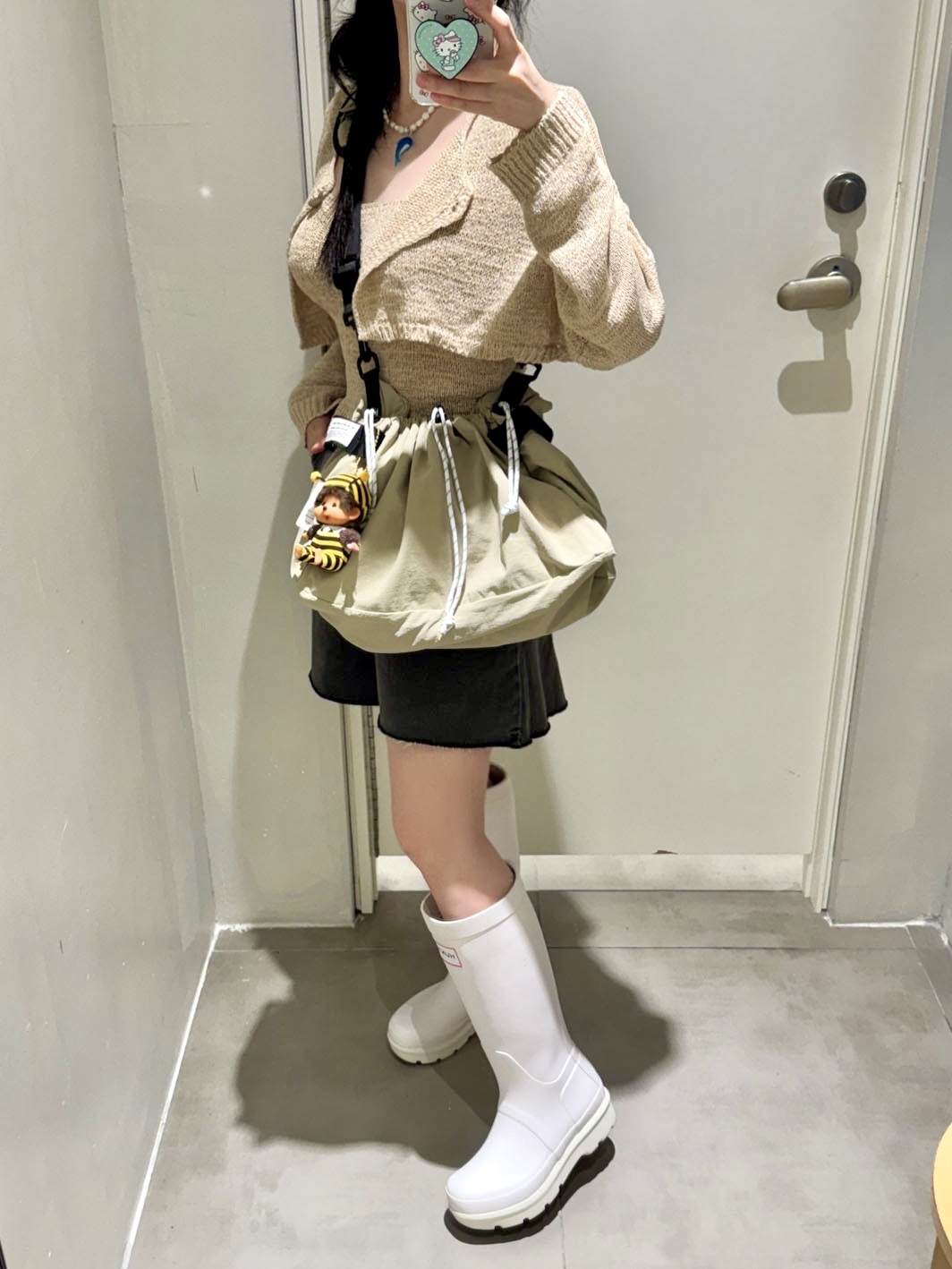 Hunter Original 2.0 Tall Boots White Willow, (W) Hunter Play Tall Wellington Rain Boots Black 착용 스타일 - 2
