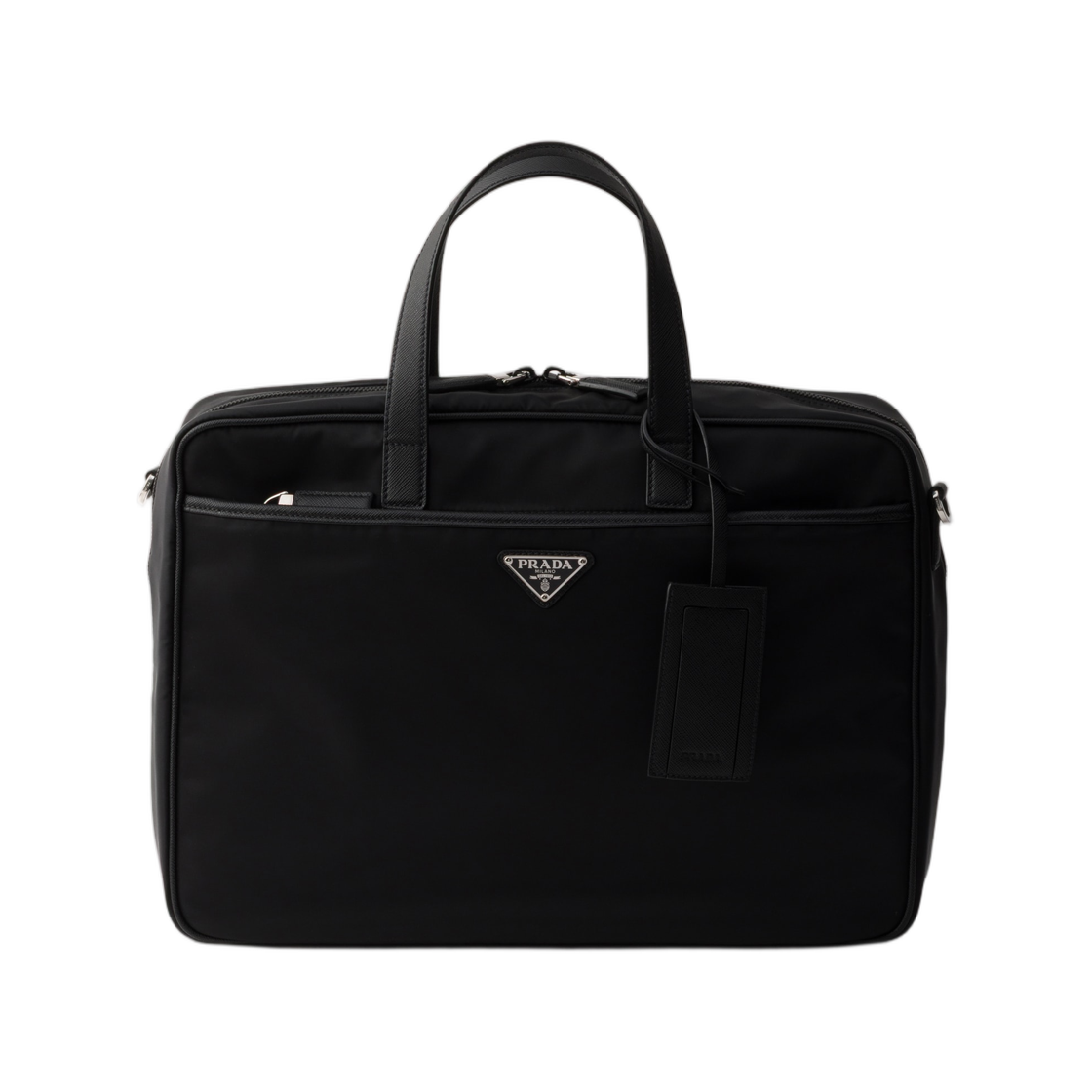 2VE029-2DMH-F0002 Prada Re-Nylon and Saffiano Leather Work Bag Black