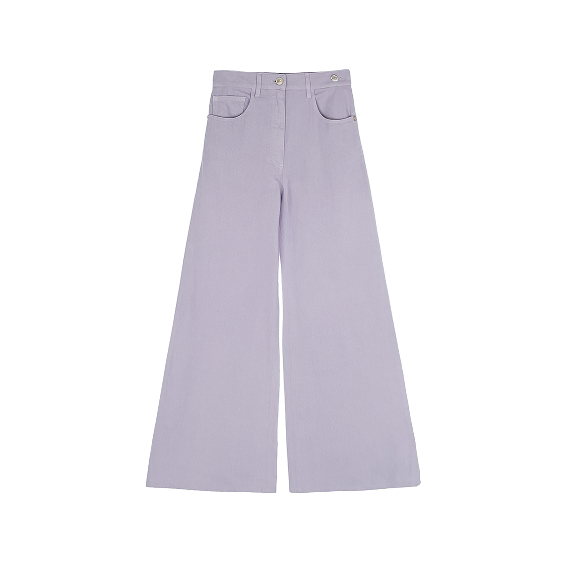 ITD54RE5V7OK Chanel 26C Back Pocket Embroidered CC Logo Denim Pants Lavender