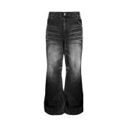 AX CONNECTION Authentic Vintage Washed Flare Denim Pants Black