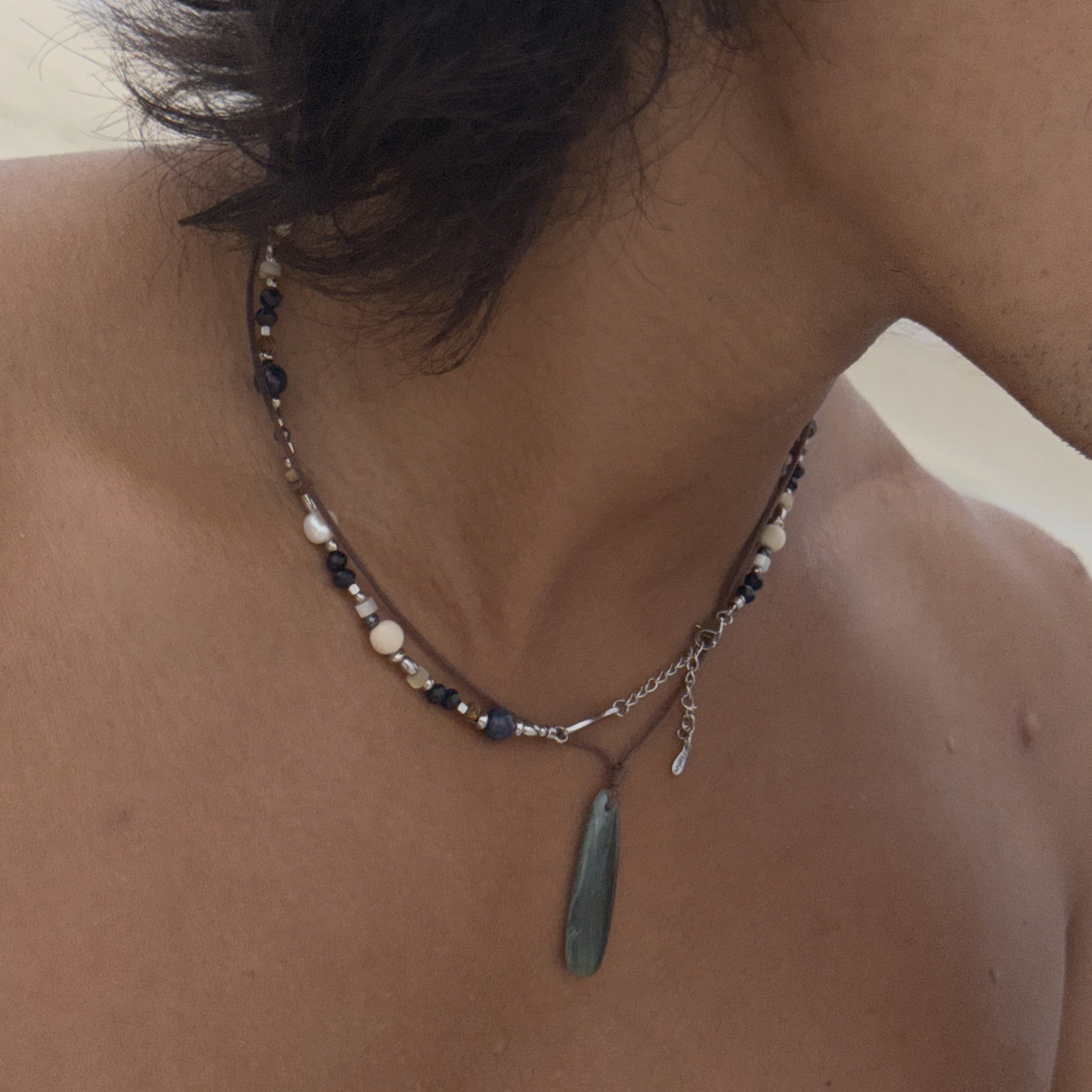Riomeu Aquamarine Sea Necklace 착용 스타일