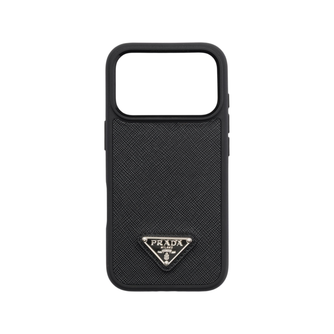 프라다 사피아노 레더 케이스 포 아이폰 17 프로 블랙(Prada Saffiano Leather Case For iPhone 17 Pro Black)