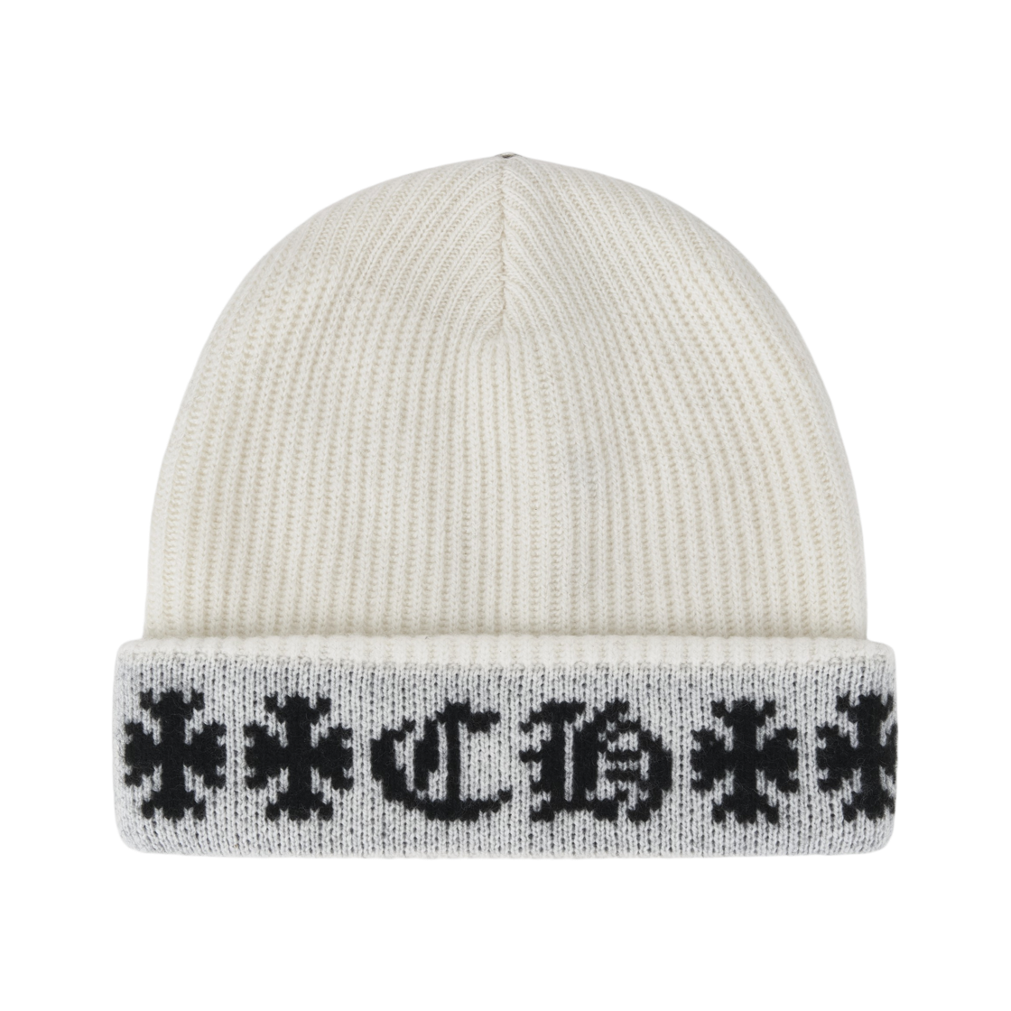 크롬하츠 빅 대디 캐시미어 비니 화이트 (크로스 탑 버튼 버전)(Chrome Hearts Big Daddy Cashmere Beanie White (Cross Top Button Ver.)) - 2